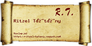 Ritzel Tétény névjegykártya